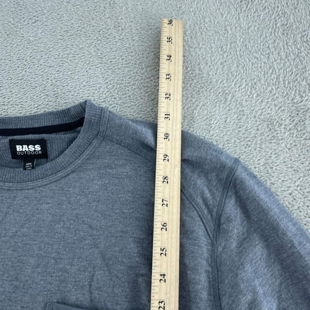 Bass Outdoor Mens Ombre Blue Long Sleeve Utili-Tee With Pocket XXL NWT 6044 - Picture 8 of 10